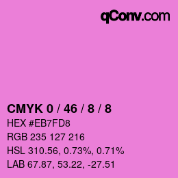 カラーコード: CMYK 0 / 46 / 8 / 8 | qconv.com