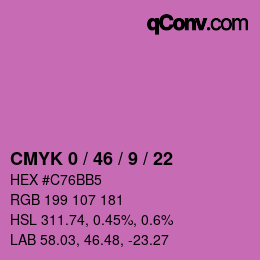 颜色代码: CMYK 0 / 46 / 9 / 22 | qconv.com