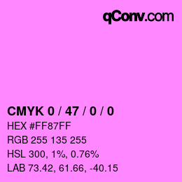 カラーコード: CMYK 0 / 47 / 0 / 0 | qconv.com