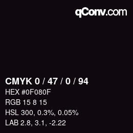 颜色代码: CMYK 0 / 47 / 0 / 94 | qconv.com