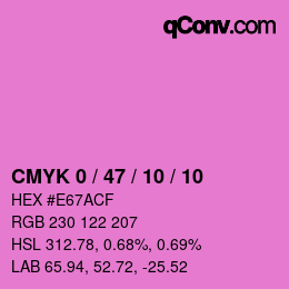 颜色代码: CMYK 0 / 47 / 10 / 10 | qconv.com