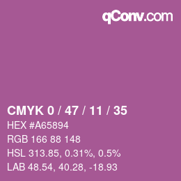Color code: CMYK 0 / 47 / 11 / 35 | qconv.com