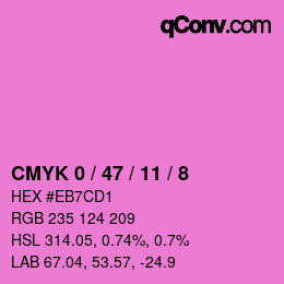 颜色代码: CMYK 0 / 47 / 11 / 8 | qconv.com
