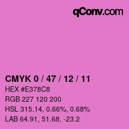 Color code: CMYK 0 / 47 / 12 / 11 | qconv.com