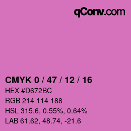 Color code: CMYK 0 / 47 / 12 / 16 | qconv.com