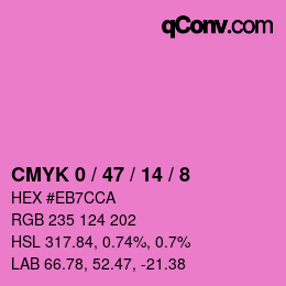 カラーコード: CMYK 0 / 47 / 14 / 8 | qconv.com
