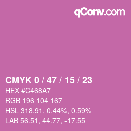 Color code: CMYK 0 / 47 / 15 / 23 | qconv.com
