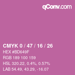 Color code: CMYK 0 / 47 / 16 / 26 | qconv.com