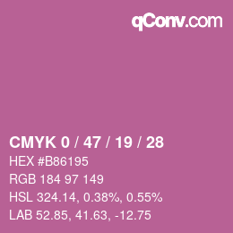 Color code: CMYK 0 / 47 / 19 / 28 | qconv.com