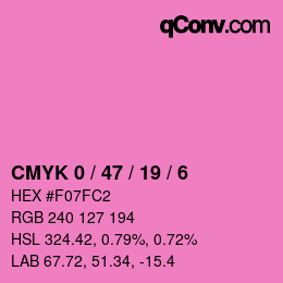 Farbcode: CMYK 0 / 47 / 19 / 6 | qconv.com