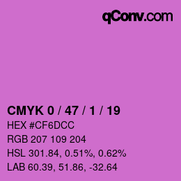 カラーコード: CMYK 0 / 47 / 1 / 19 | qconv.com