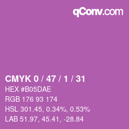 Color code: CMYK 0 / 47 / 1 / 31 | qconv.com