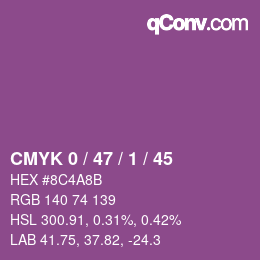 Color code: CMYK 0 / 47 / 1 / 45 | qconv.com