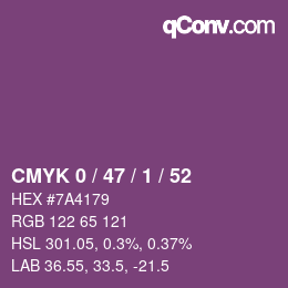 Color code: CMYK 0 / 47 / 1 / 52 | qconv.com