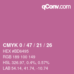 Color code: CMYK 0 / 47 / 21 / 26 | qconv.com