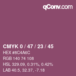 Color code: CMYK 0 / 47 / 23 / 45 | qconv.com