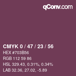 Color code: CMYK 0 / 47 / 23 / 56 | qconv.com