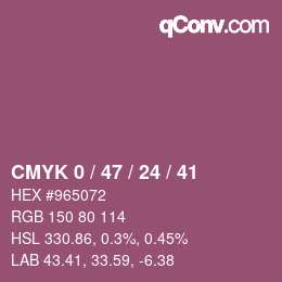 Color code: CMYK 0 / 47 / 24 / 41 | qconv.com