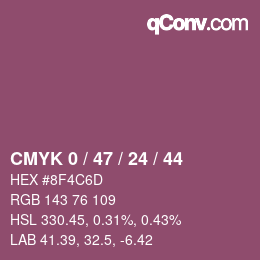 Color code: CMYK 0 / 47 / 24 / 44 | qconv.com