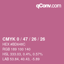 Color code: CMYK 0 / 47 / 26 / 26 | qconv.com