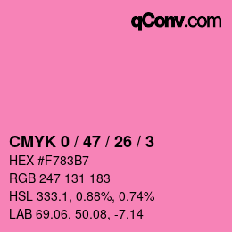 カラーコード: CMYK 0 / 47 / 26 / 3 | qconv.com