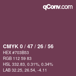 Color code: CMYK 0 / 47 / 26 / 56 | qconv.com