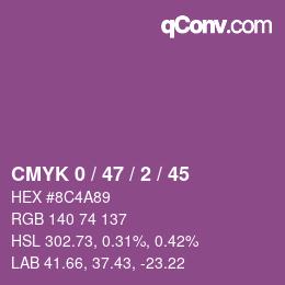 颜色代码: CMYK 0 / 47 / 2 / 45 | qconv.com
