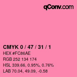 Color code: CMYK 0 / 47 / 31 / 1 | qconv.com