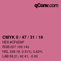 Color code: CMYK 0 / 47 / 31 / 19 | qconv.com