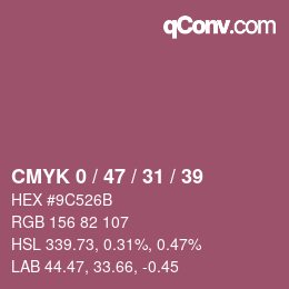 Color code: CMYK 0 / 47 / 31 / 39 | qconv.com