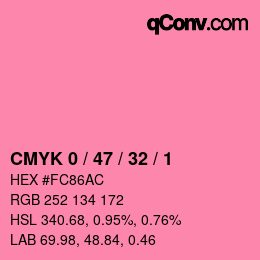 Farbcode: CMYK 0 / 47 / 32 / 1 | qconv.com