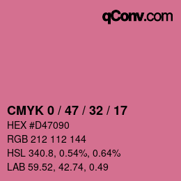 Color code: CMYK 0 / 47 / 32 / 17 | qconv.com