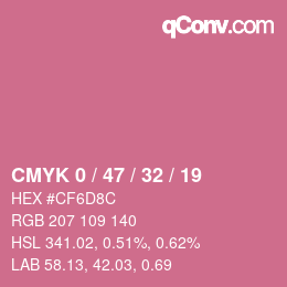 Color code: CMYK 0 / 47 / 32 / 19 | qconv.com