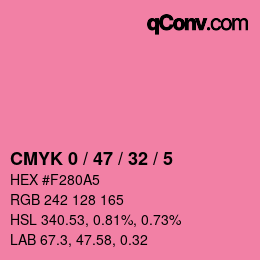 カラーコード: CMYK 0 / 47 / 32 / 5 | qconv.com