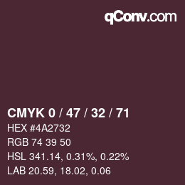 Color code: CMYK 0 / 47 / 32 / 71 | qconv.com