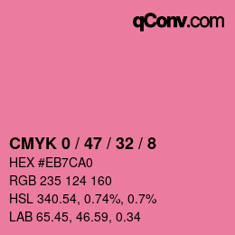 カラーコード: CMYK 0 / 47 / 32 / 8 | qconv.com