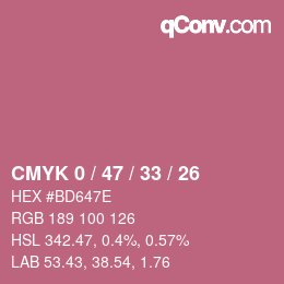 Color code: CMYK 0 / 47 / 33 / 26 | qconv.com
