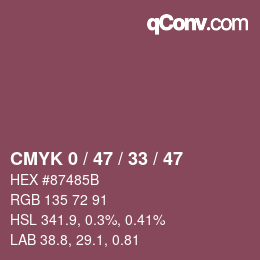 Color code: CMYK 0 / 47 / 33 / 47 | qconv.com