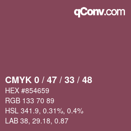 Farbcode: CMYK 0 / 47 / 33 / 48 | qconv.com
