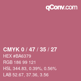 カラーコード: CMYK 0 / 47 / 35 / 27 | qconv.com