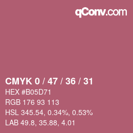 Color code: CMYK 0 / 47 / 36 / 31 | qconv.com