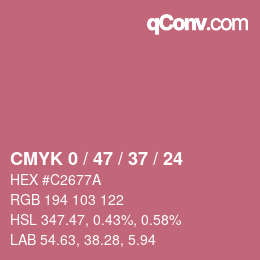 カラーコード: CMYK 0 / 47 / 37 / 24 | qconv.com