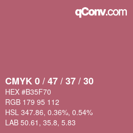 Color code: CMYK 0 / 47 / 37 / 30 | qconv.com