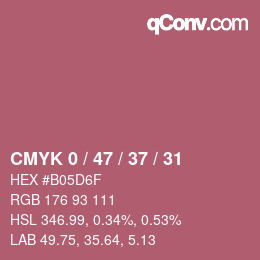颜色代码: CMYK 0 / 47 / 37 / 31 | qconv.com