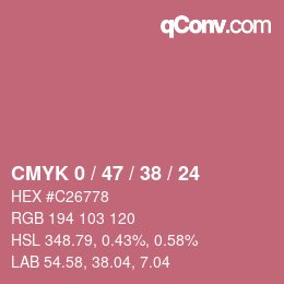 Color code: CMYK 0 / 47 / 38 / 24 | qconv.com