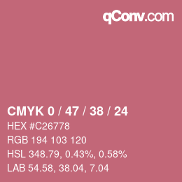 Color code: CMYK 0 / 47 / 38 / 24 | qconv.com