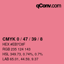 Farbcode: CMYK 0 / 47 / 39 / 8 | qconv.com