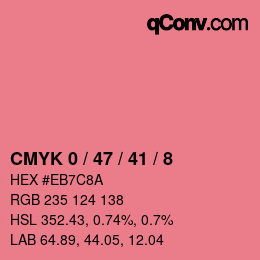 Color code: CMYK 0 / 47 / 41 / 8 | qconv.com