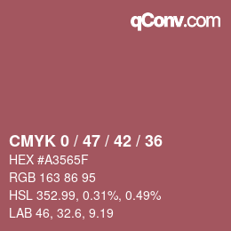 颜色代码: CMYK 0 / 47 / 42 / 36 | qconv.com