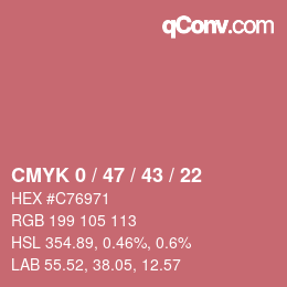 Farbcode: CMYK 0 / 47 / 43 / 22 | qconv.com
